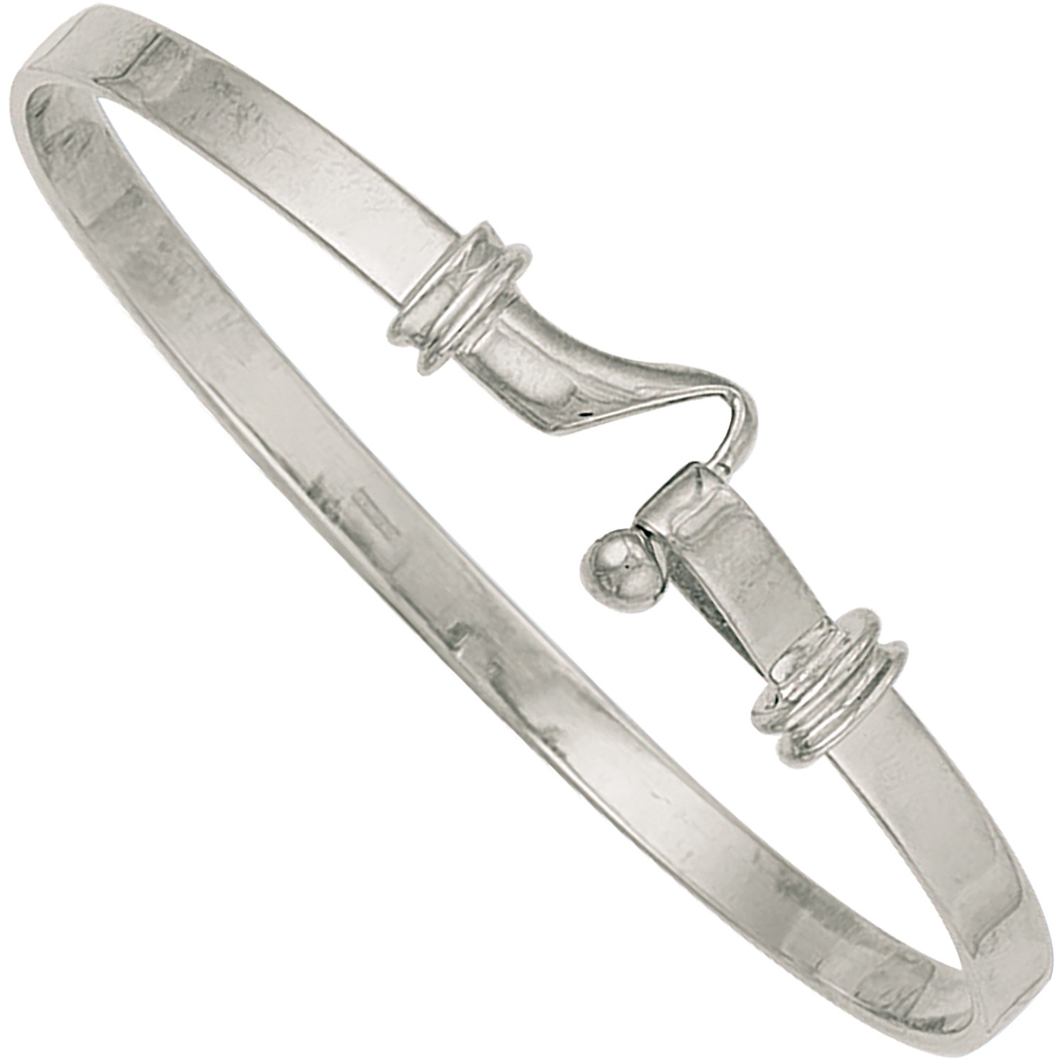 9ct White Gold Ladies/Gents Hook Bangle