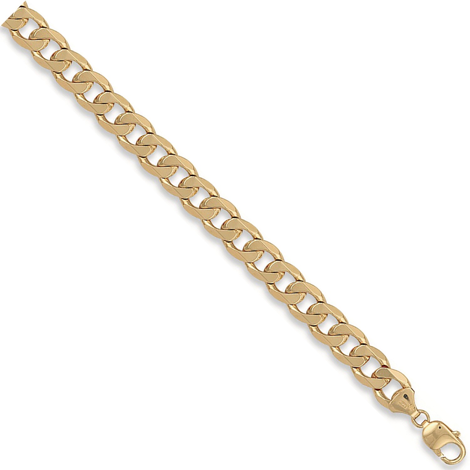 9ct Gold Gents Curb Bracelet, various lengths