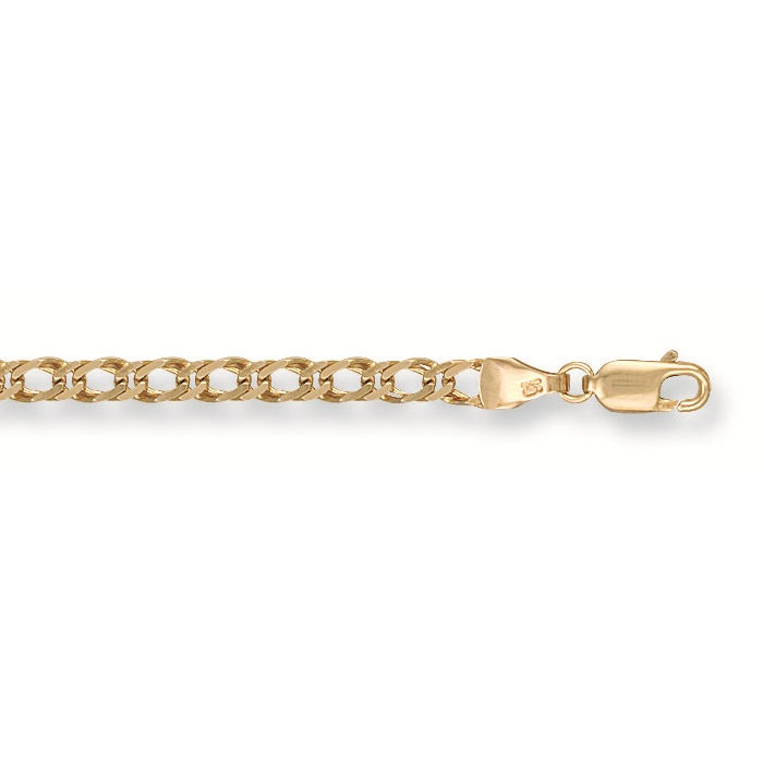 Gold Open Double Curb Bracelet, S