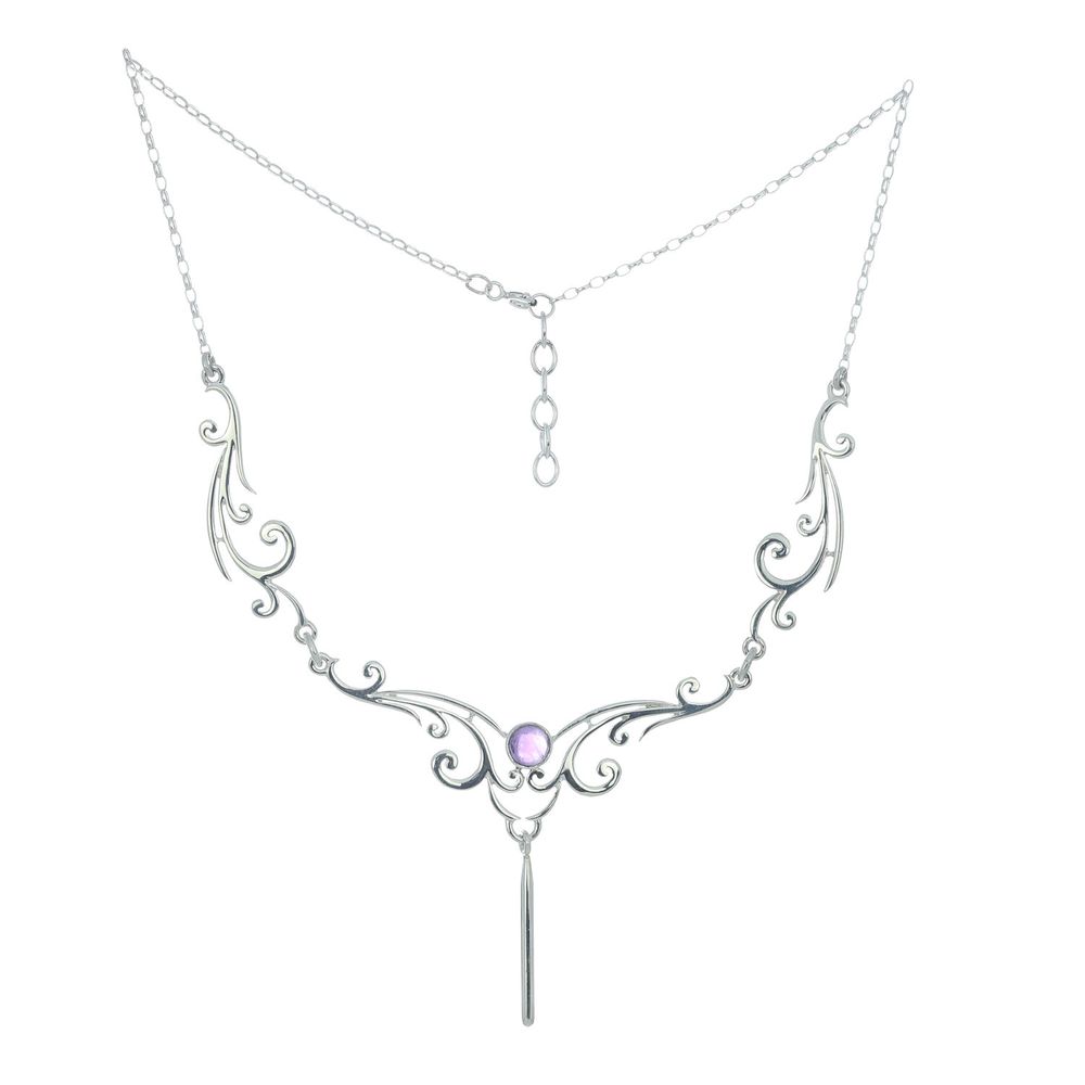 Wispy Skies Necklace with Amethyst