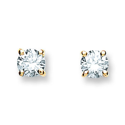 0.50ct Single Diamond Stud Earring, set in 18ct Yellow Gold