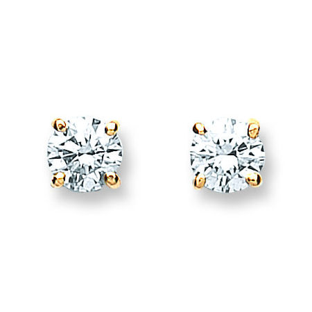 0.70ct Single Diamond Stud Earring, set in 18ct Yellow Gold