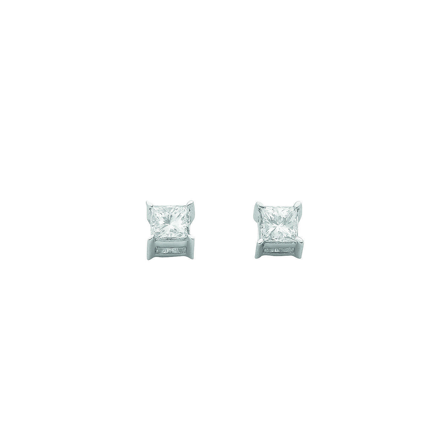 0.30ct Princess Cut Diamond Earring, in 18ct White Gold Setting