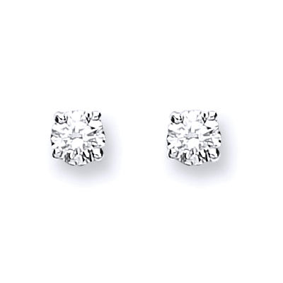 Diamond Stud earrings, 9ct White Gold, 0.15ct diamonds