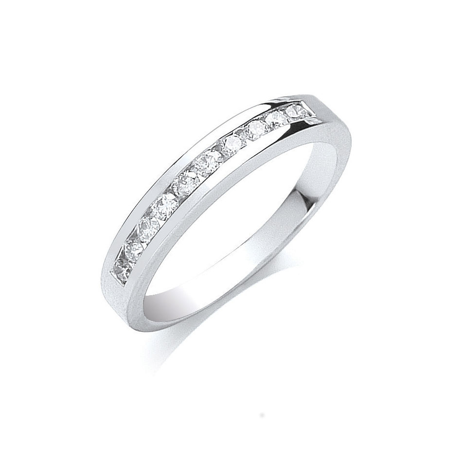 0.25ct TW Diamonds, recessed mounted, Platinum Ring, G/H-VS, Size Z6