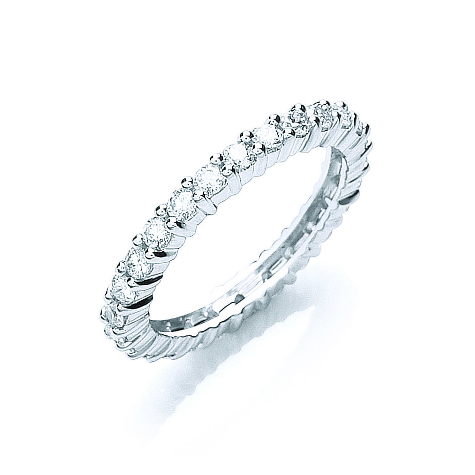 Full Eternity Platinum Ring 1.00ct TW Diamonds, G/H-VS, Size Z6