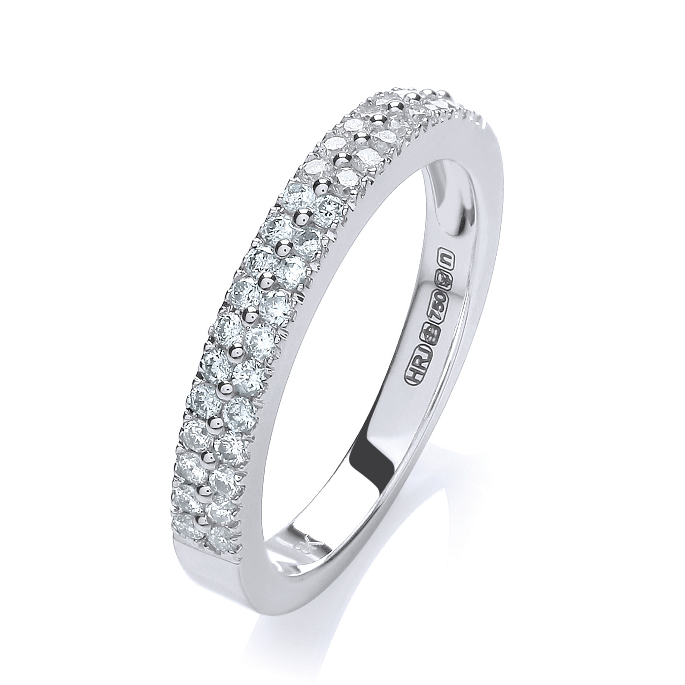 0.35ct TW Diamonds in Double-Row, 18ct White Gold Ring, G/H-SI