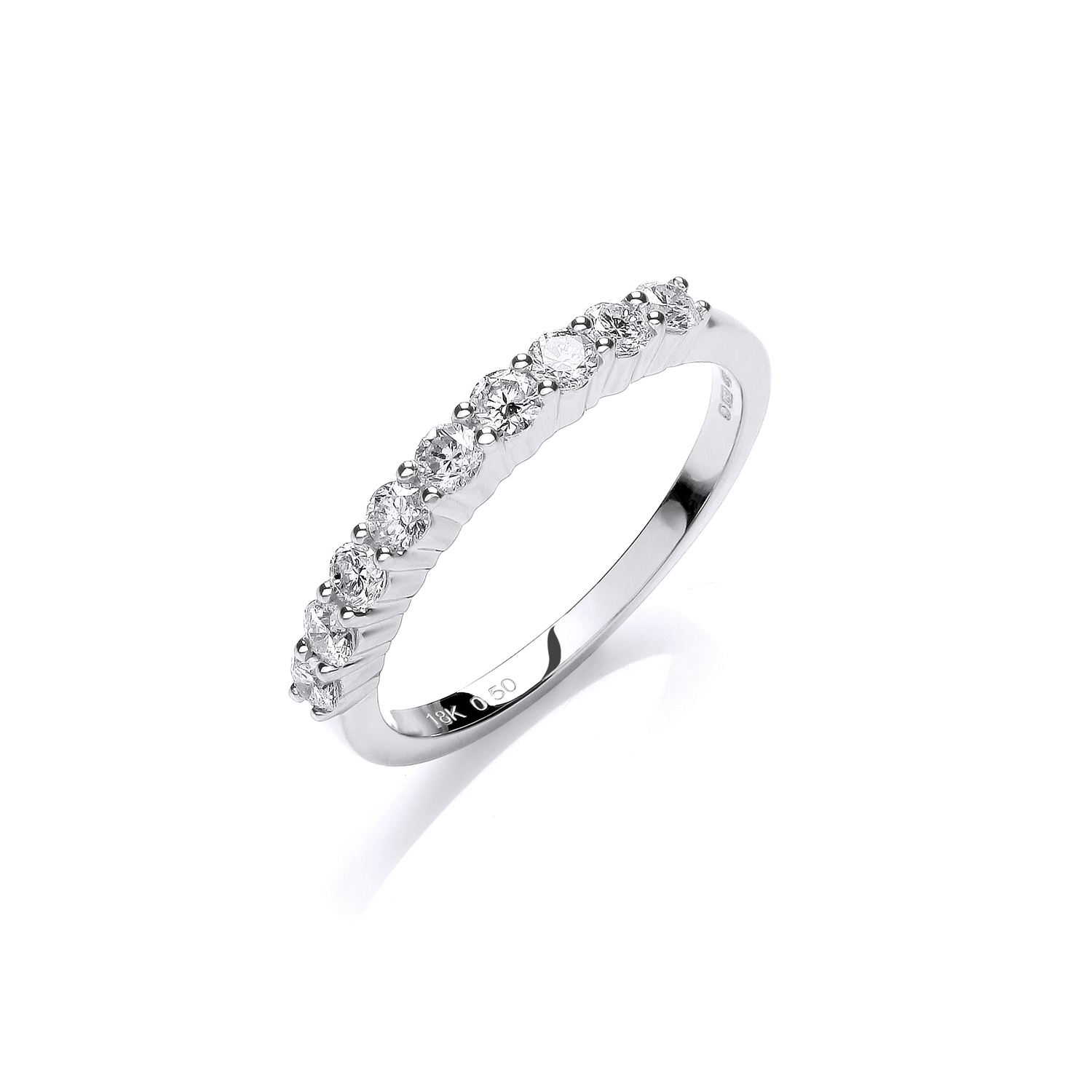 0.50ct TW Diamonds in Single Row, 18ct White Gold Ring, G/H-SI