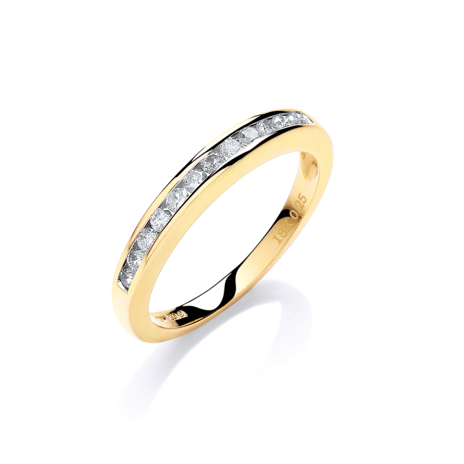 0.25ct TW Diamonds in Band, 18ct Gold Ring, G/H-SI