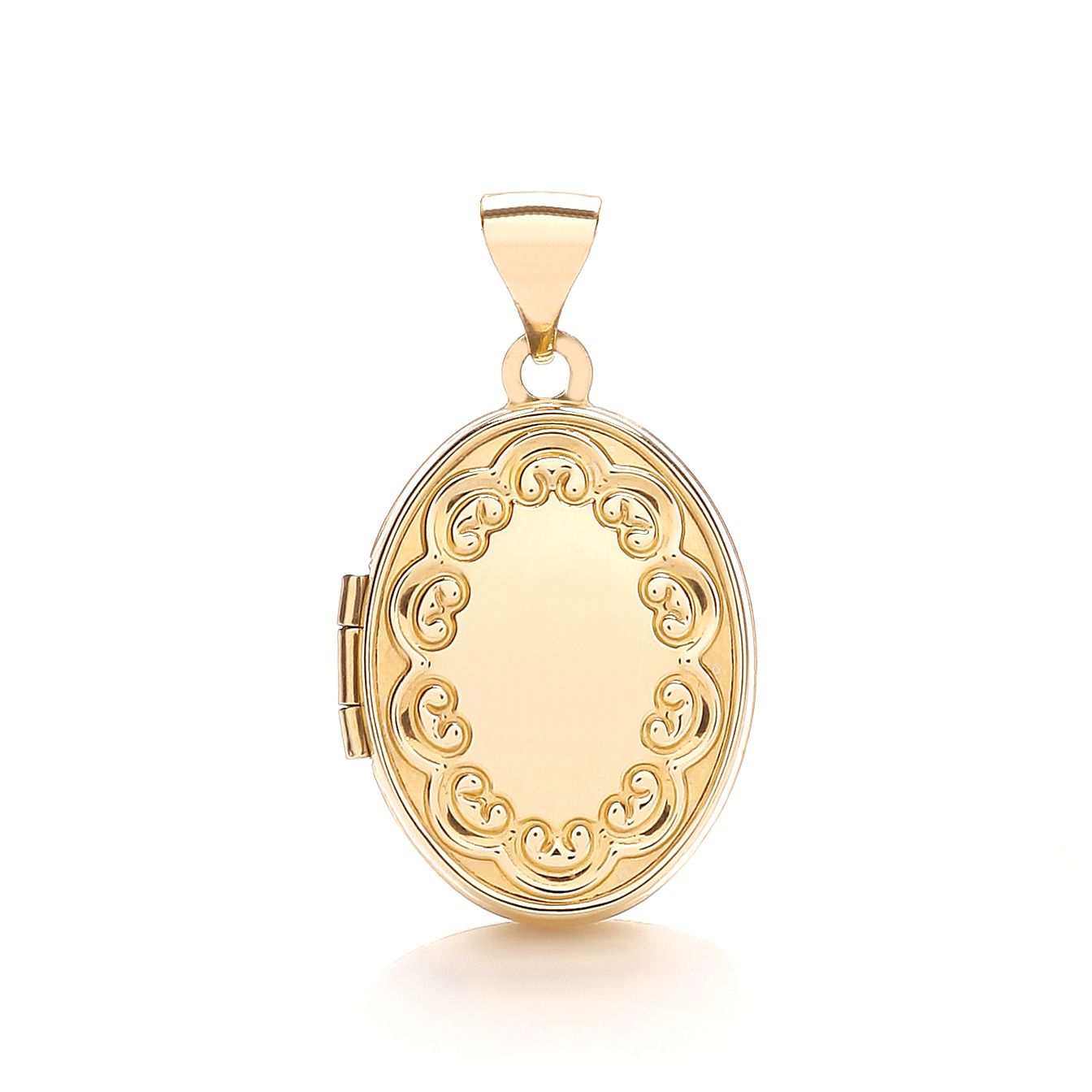 9ct Yellow Gold Oval Shaped Locket Pendant 