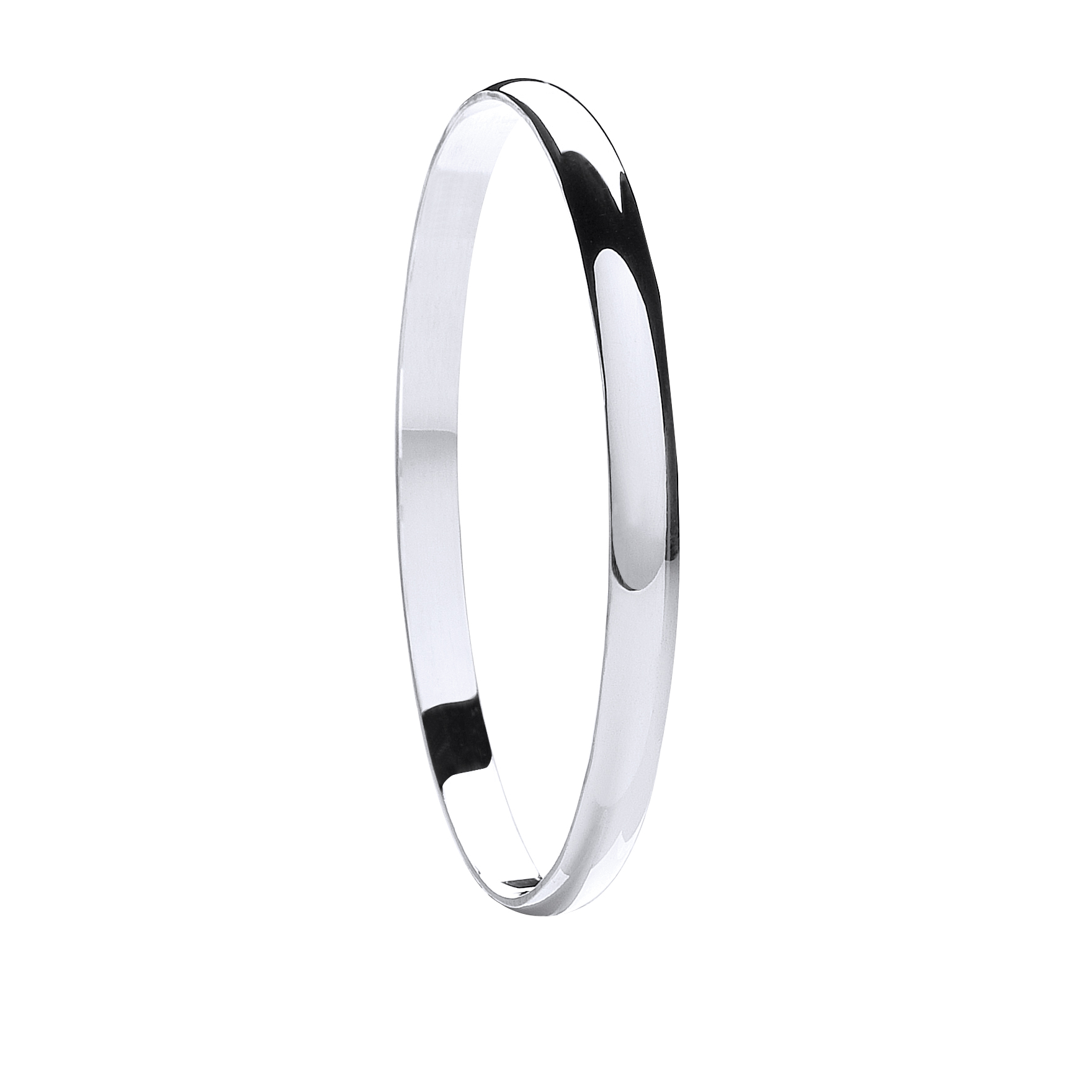 Sterling Silver 6mm D - Shaped Slave Bangle 16.0g