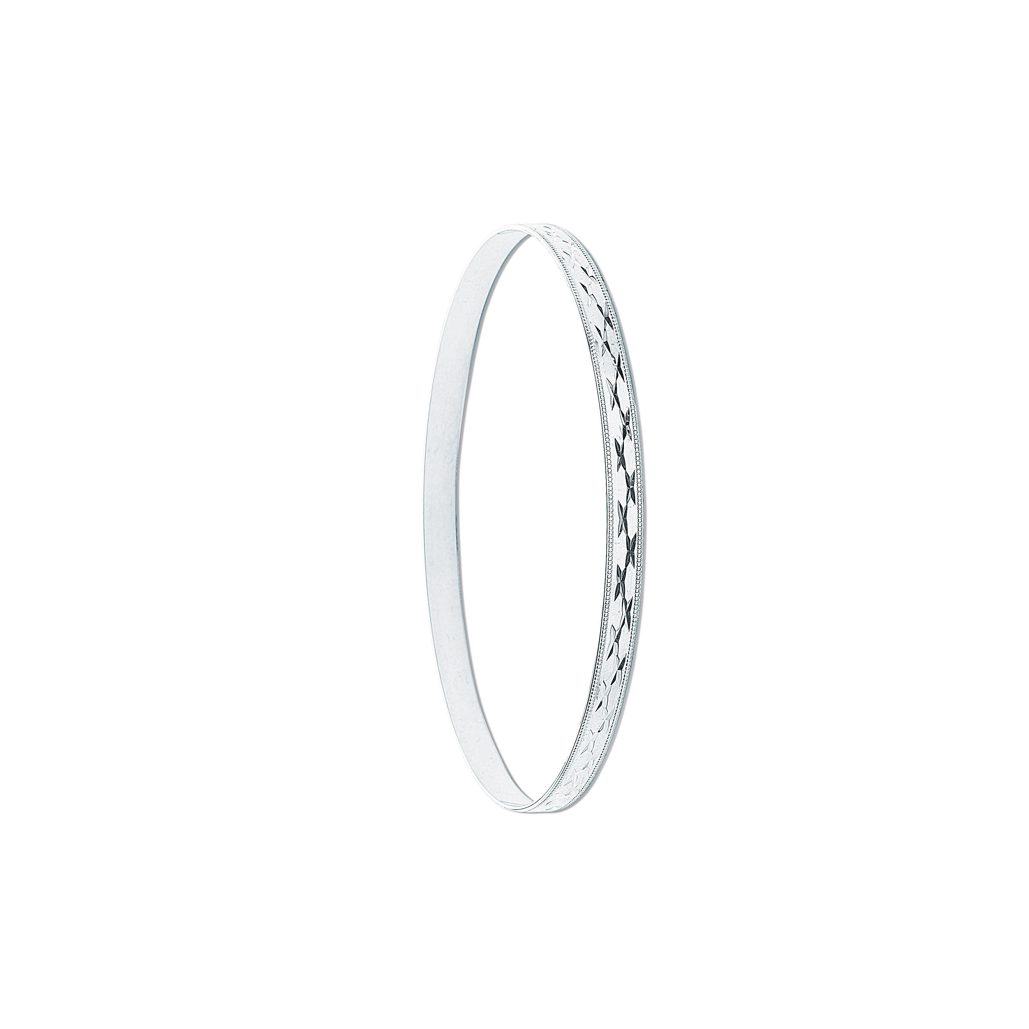 Sterling Silver 4mm D/C Slave Bangle 6.0g