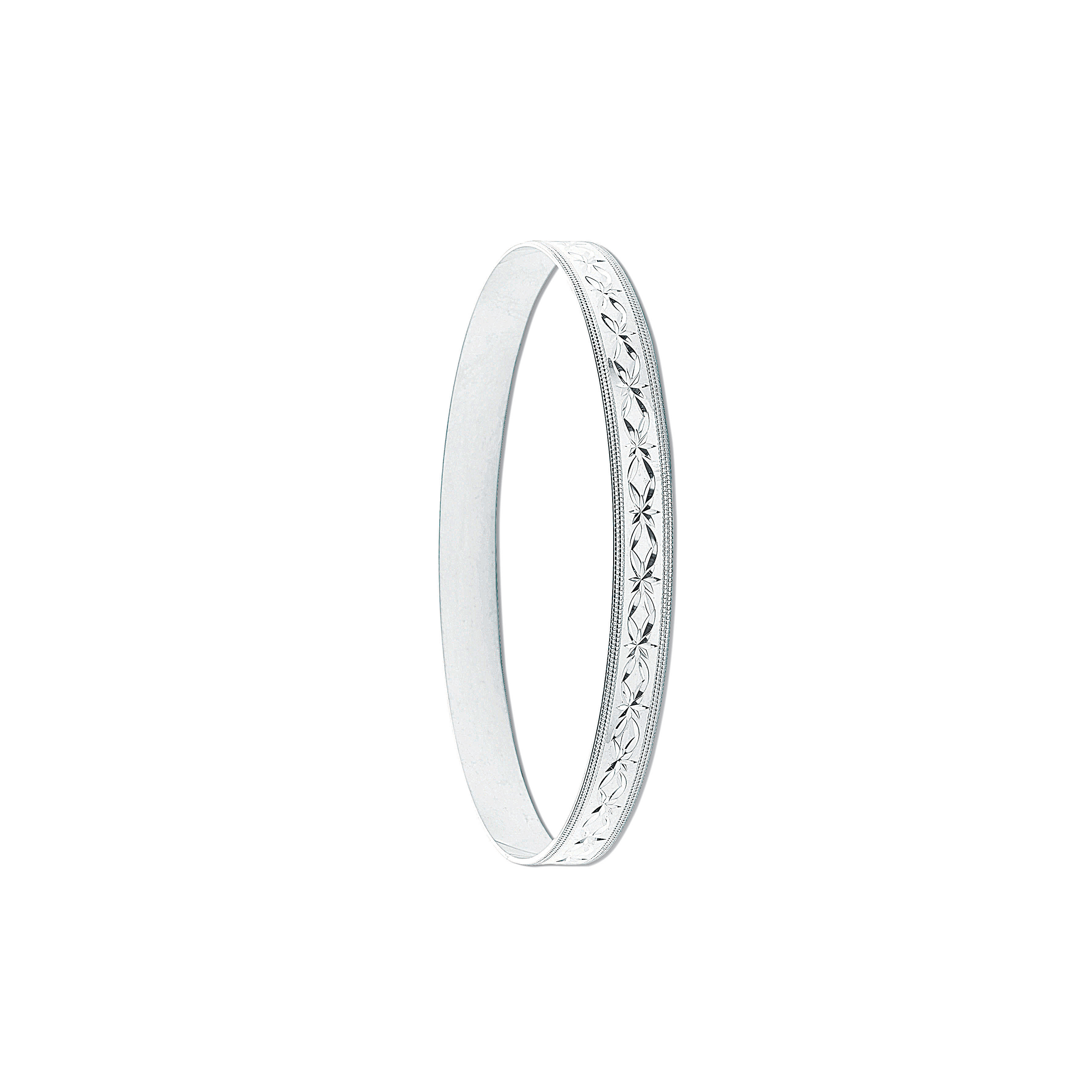 Sterling Silver 7mm D/C Slave Bangle 9.0g