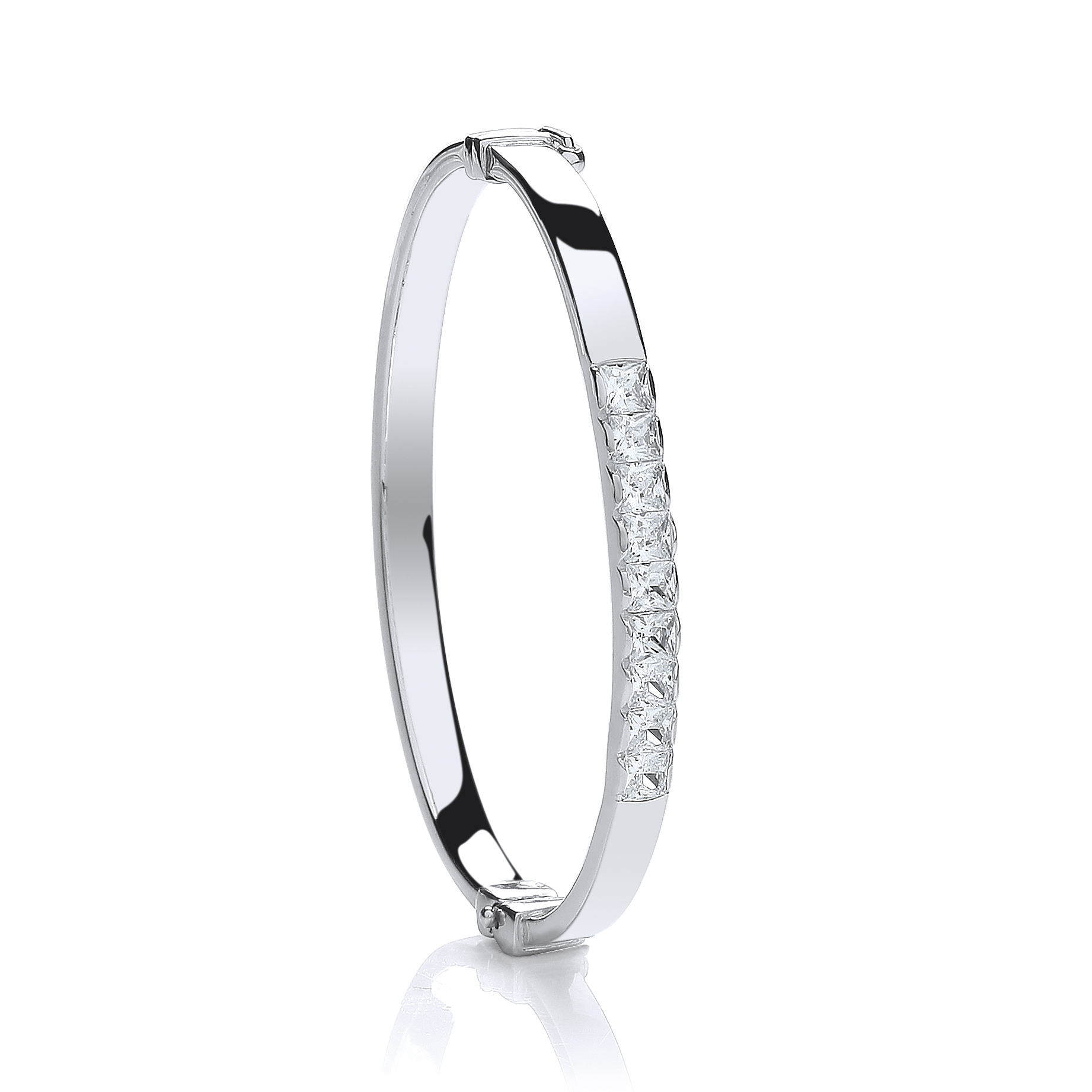 Sterling Silver Baby CZ Bangle 6.8g