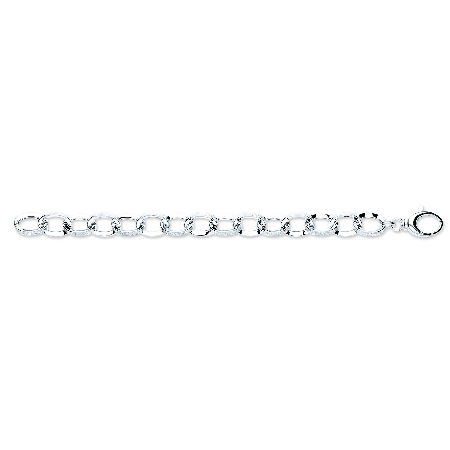 Silver Fancy Oval Link Bracelets