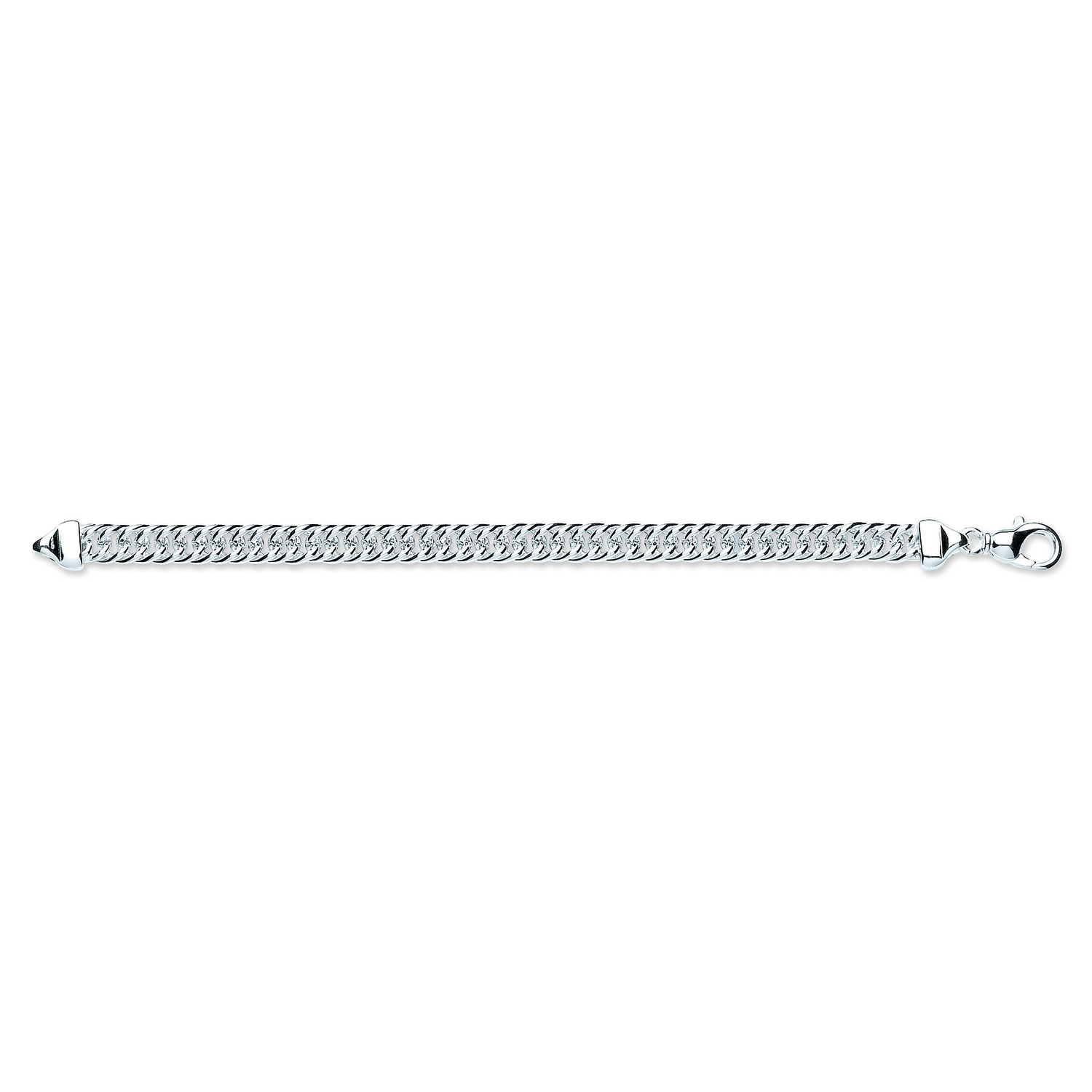 Silver Double Tight Link Curb Bracelet