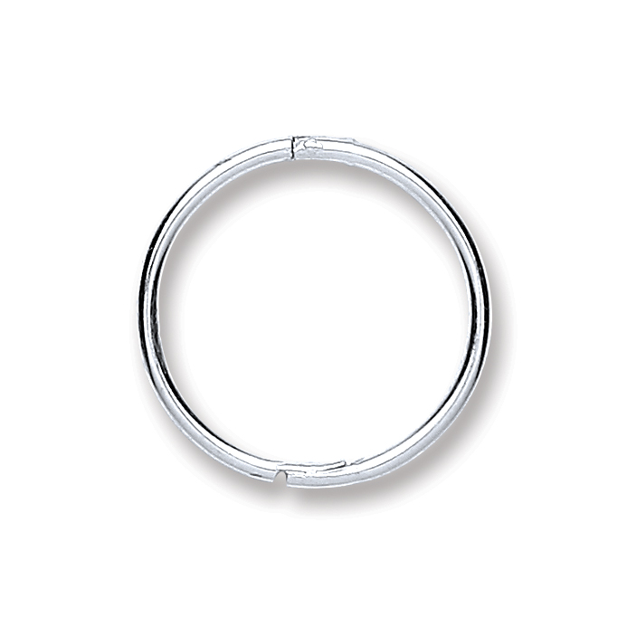 Sterling Silver 12mm Plain Hinged Sleepers Hoop Earrings 